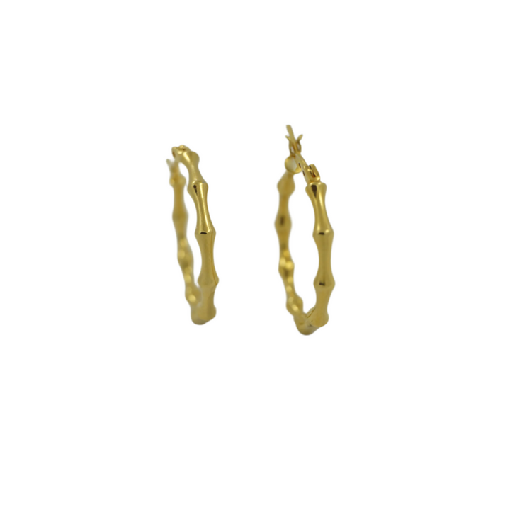 Bamboo Elegance Hoop Earrings