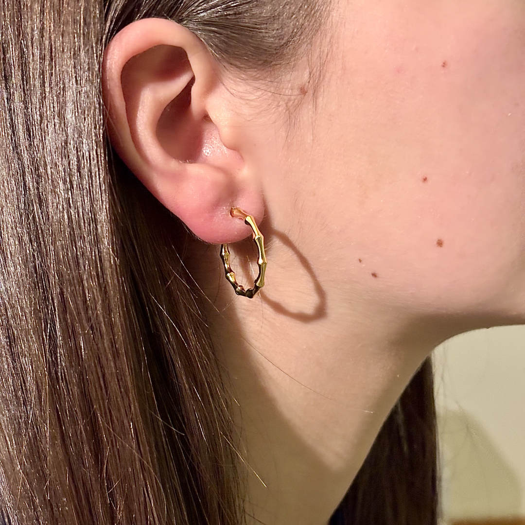 Bamboo Elegance Hoop Earrings