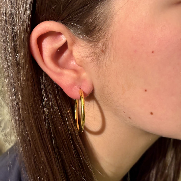 Shiny Hoop Earrings Gold