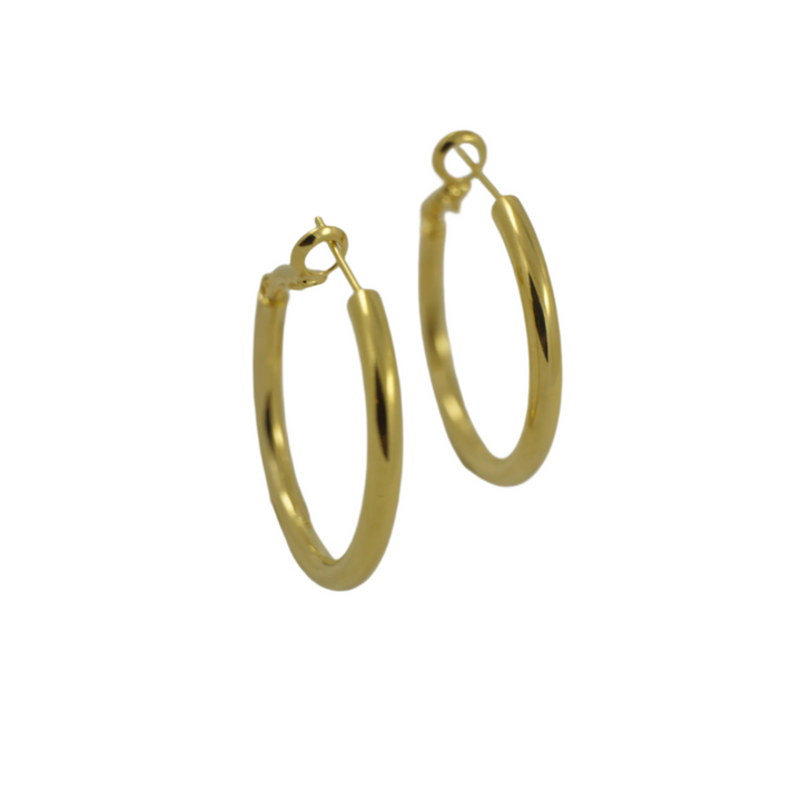 Shiny Hoop Earrings Gold